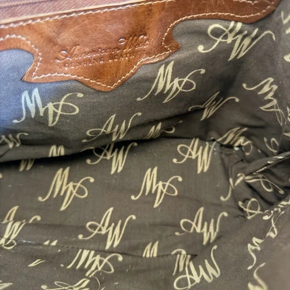 American West Brown Zuni passage genuine Leather Shoulder Bag crossover purse - Picture 5 of 8